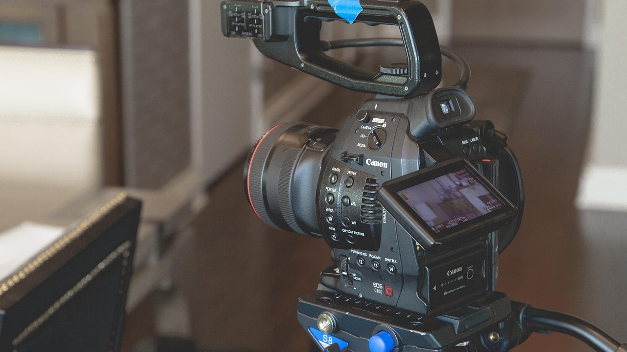 A professional video camera