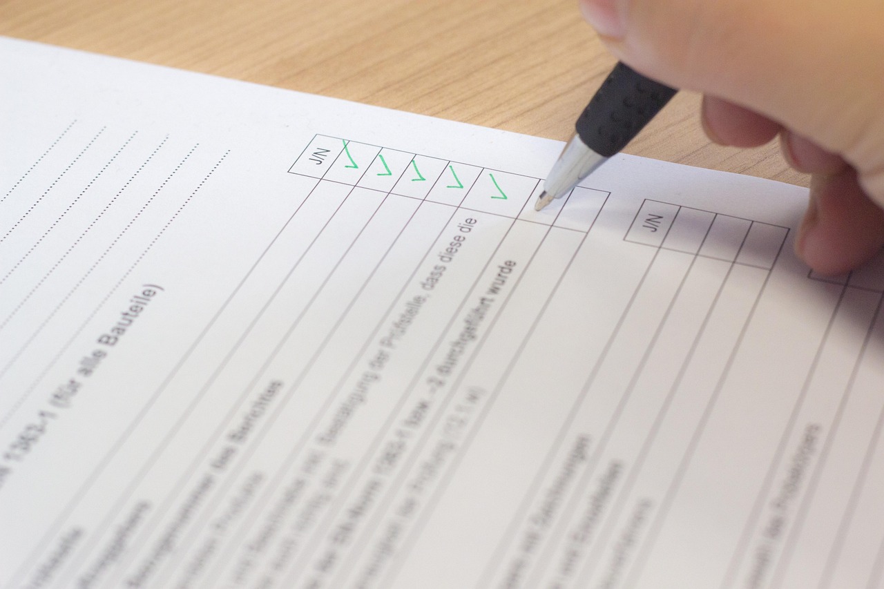 Ticking boxes on a checklist