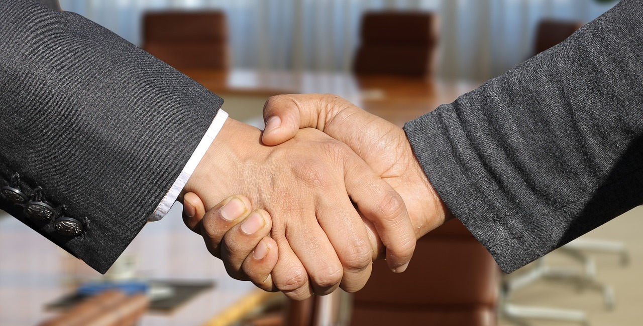 A business handshake