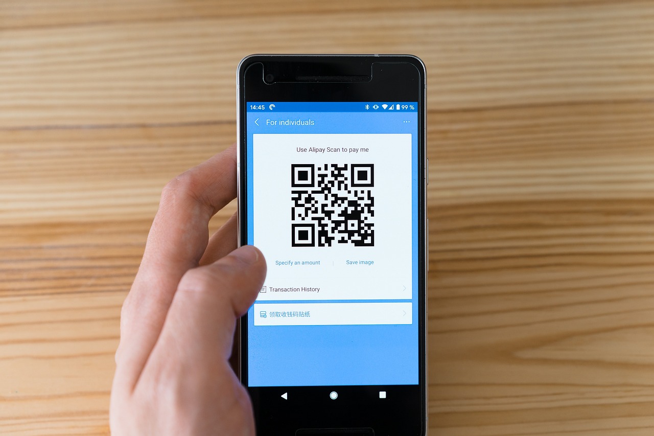 A smartphone showing a QR code payment screen
